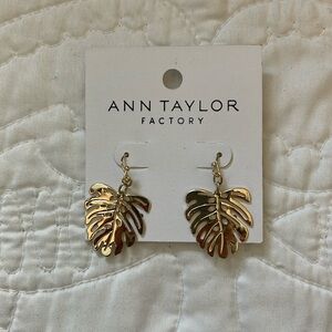Ann Taylor Factory Monstera Leaf Earrings